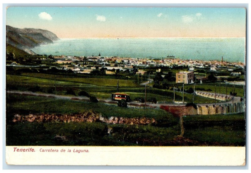 c1910 River Roads Lagoon Highway Tenerife Spain Unposted Antique Postcard