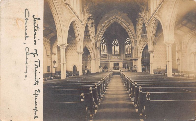 J85/ Chicago Illinois RPPC Postcard c1910 Interior Trinity Episcopal Church 424