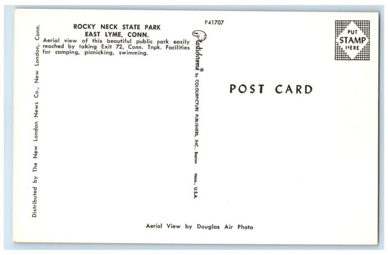 c1960 Aerial View Rocky Neck State Park East Lyme Connecticut Vintage Postcard