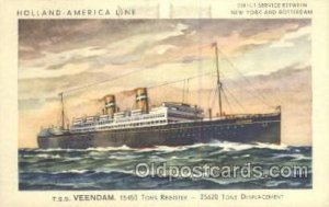 TSS Veendam Holland - America Line, Steamer, Steam Boat, Ship Unused 