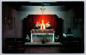 St Augustine FL~Interior Altar In Chapel Shrine Our Lady Of La Leche~Vintage PC