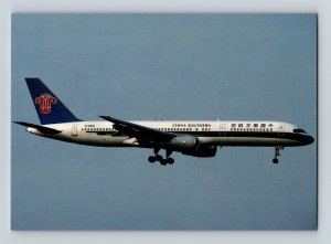 Aviation Airplane Postcard China Southern Airlines Boeing 757-21B Hong Kong K6