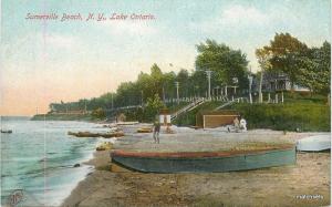 C-1910 SUMMERVILLE BEACH NEW YORK Lake Ontario Robbins postcard 12088