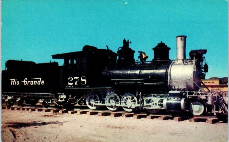 MONTROSE, CO Colorado  RIO GRANDE Railroad Engine # 278  c1950s  Postcard