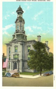 Vintage Postcard Darke County Court House Greenville Ohio Mc Clurg's Book Store