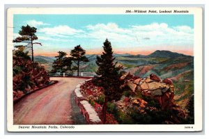 Wildcat Point Lookout Mountain Denver Mountain Parks CO Linen Postcard E19