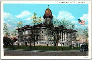 The Courthouse Great Falls Montana MT Flag Street View Building Postcard