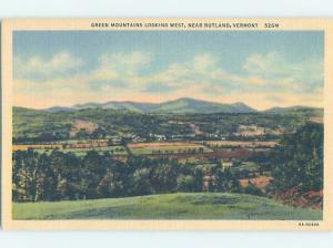 Unused Linen PANORAMIC VIEW Rutland Vermont VT i0374