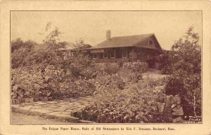 Paper House Made of Old Newspapers Rockport Massachusetts 1910c postcard