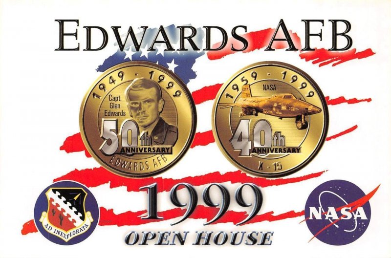 3~4X6 Postcards CA California  EDWARDS AIR FORCE BASE  Sign & 1999 Open House