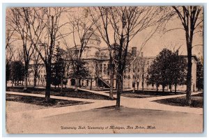 c1910 University Hall University of Michigan Ann Arbor MI Antique Postcard