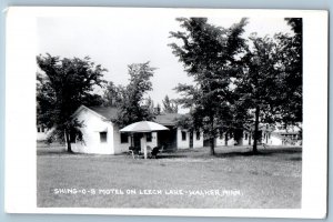 Walker Minnesota MN Postcard RPPC Photo Shing O B Motel On Leech Lake c1910's