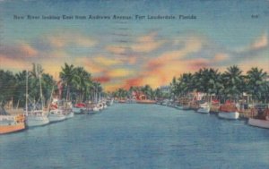 Florida Fort Lauderdale New River Looking East From Andrews Avenue 1944