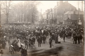 UK Great Britain RPPC King George Proclamation Street Scene RPPC Postcard Z14