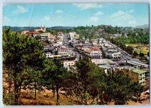 Philippines Postcard Aerial Downtown Baguio City 1976 Posted Vintage APO