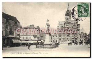 Old Postcard Compiegne Place De I'Hotel Town