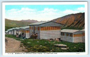 YELLOWSTONE NATIONAL PARK, WY ~ CABINS at MAMMOTH HOT SPRINGS c1910s  Postcard