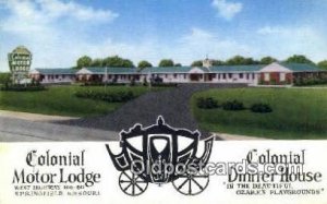 Colonial Motor Lodge Dinner House, Springfield, MO, USA Motel Hotel Writing O...