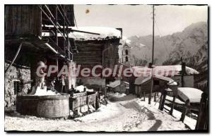 Old Postcard Les Grandes Alpes in winter Saint Veran in the Snow Village inha...