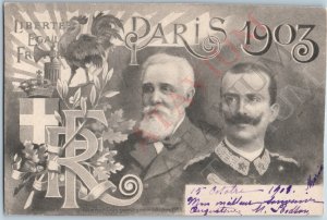 1903 UDB Paris, France Victor Emmanuel III Postcard Franck Lefort Graveur A194