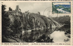 CPA CROZANT - Les Ruines du Chateau feodal et la vallée de la Creuse (121787)