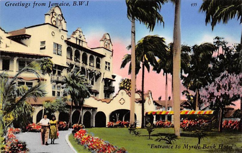 Entrance to Myrtle Bank Hotel Jamaica Unused 