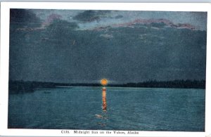 Midnight Sun on the Yukon Alaska Postcard