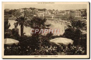 Old Postcard Dinard Beach