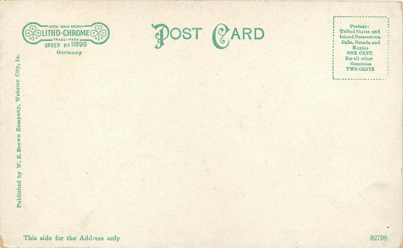 Undiv. Back Postcard; Webster City IA City Park, Hamilton County, Unposted