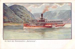 Germany Steam Ship Barbarossa Postcard J47143