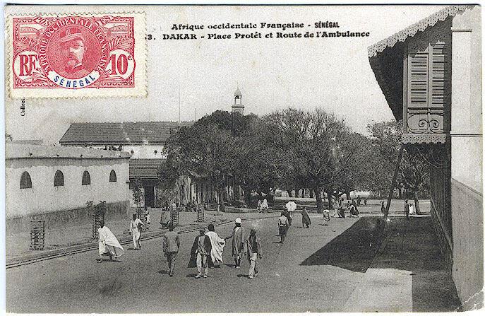 Dakar Africa Village Street View Ambulance Used Senegal Stamp Vintage Postcard