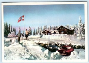 OSLO, NORWAY ~ Skiers Snow FROGNERSETEREN Restaurant c1940s ~ 4x6 Postcard