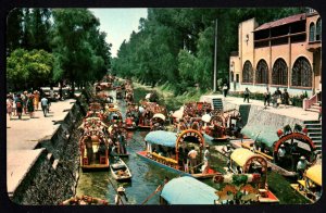 Mexico Xochimilco Typical Flower-Decked Boats Canal Floating Gardens - Chrome