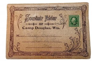 1913 Souvenir Folder of Camp Douglas Wisconsin WI L7