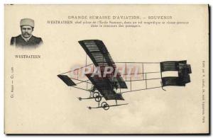 Old Postcard Jet Aviation Westrateen chief pilot of & # 39ecole Somemr