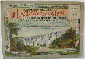 Vintage Postcard Souvenir Folder The Lackawanna Trail PA