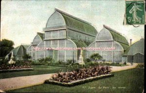 Lyon - The Park - greenhouses - Old Postcard