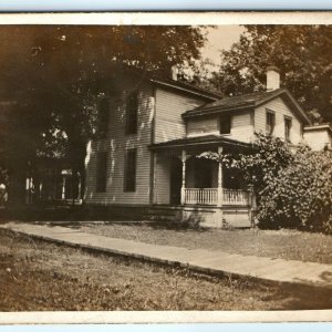 c1911 Sabula, Iowa House Home RPPC Real Photo Island City Eva Lange Woodwork A10