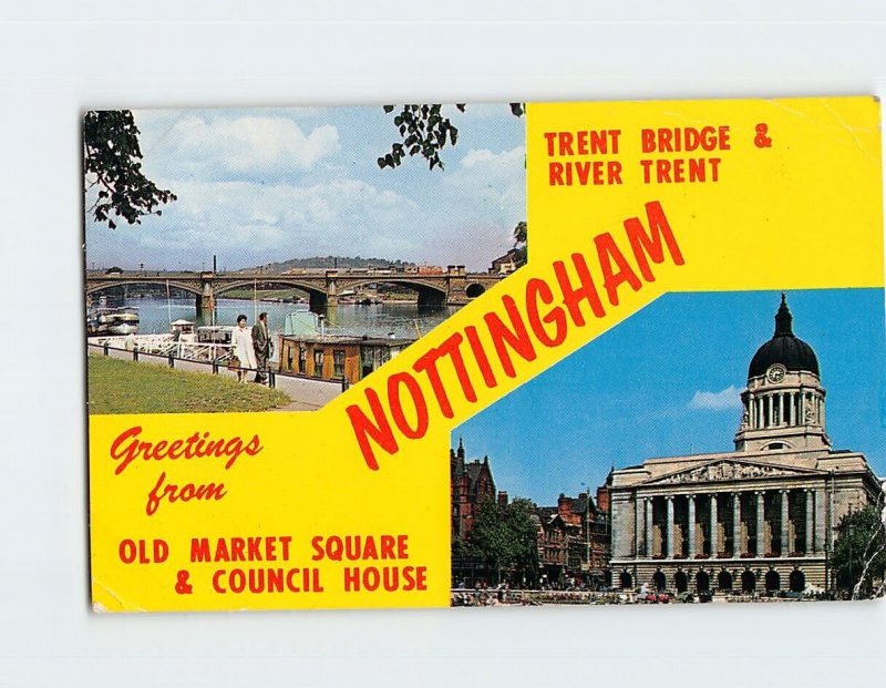 Postcard Greetings from Nottingham, England