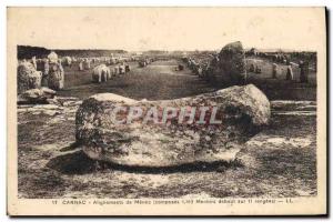 Old Postcard Dolmen Menhir Carnac alignments Menec
