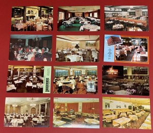 U.S. Restaurant Interiors., Lot of 12 Diff. Circa 1960's-1970's Postcards