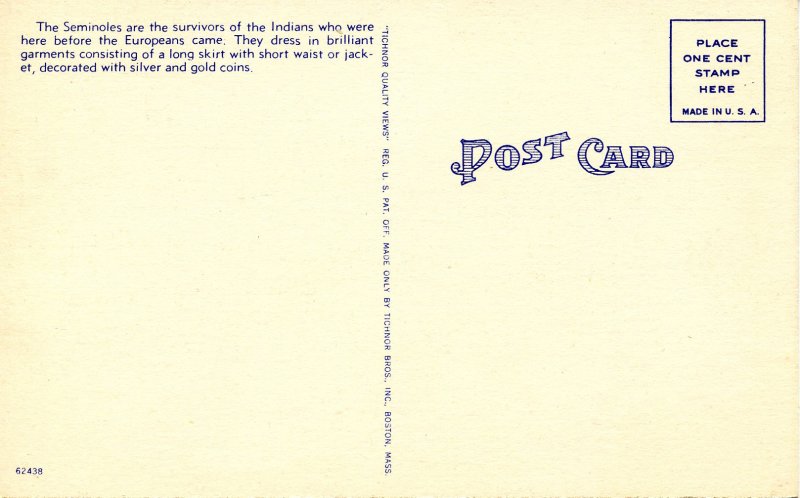 FL - Seminole Indians. A Family Group