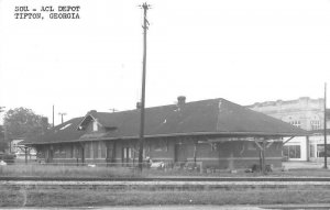 Tifton Georgia SOU ACL Depot Train Station Real Photo Vintage Postcard JF685693