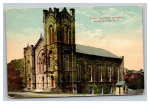Vintage 1912 Colored Photo Postcard First Baptist Church Plainfield New Jersey