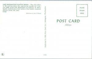 Lake Washington Floating Bridge Seattle By Moonlight Postcard