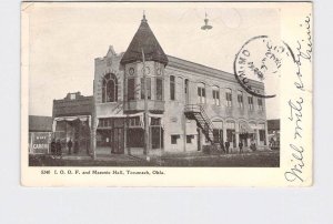 PPC POSTCARD OKLAHOMA TECUMSEH I.O.O.F. AND MASONIC HALL UNDIVIDED BACK EXTERIOR