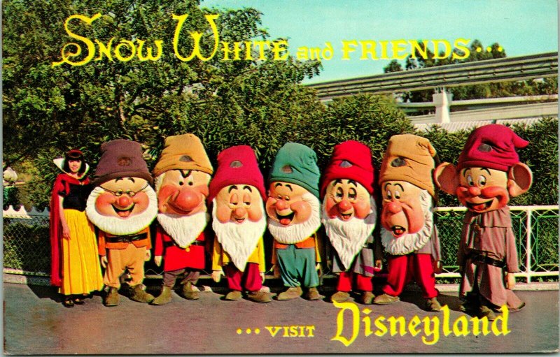 Disneyland Fantasyland c1970 Snow White and Friends, Seven Dwarfs Anaheim UNP