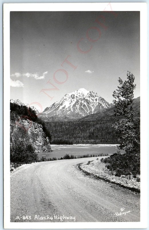 c1950s Alaska Highway RPPC Mountain Road Real Photo Postcard A93