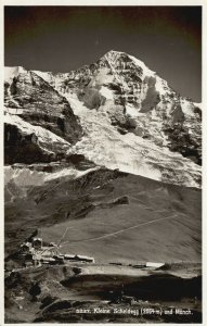 Vintage Postcard 1920's Kleine Scheidegg Und Monch Mountain Oberland Switzerland