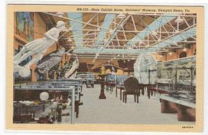 Main Hall Mariners Museum Newport News Virginia linen postcard